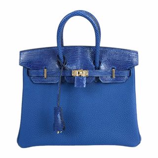 エルメス(Hermes)のエルメス HERMES バーキンタッチ25 U刻 ブルーロワイヤル　ゴールド金具 リザード レディース ハンドバッグ(ハンドバッグ)