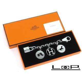 エルメス(Hermes)の【特別値下げ 4/29日01：59まで】■中古■　エルメス アミュレット 4 ブルロック バッグ チャーム パラジウム SS 箱 【A69449】(チャーム)