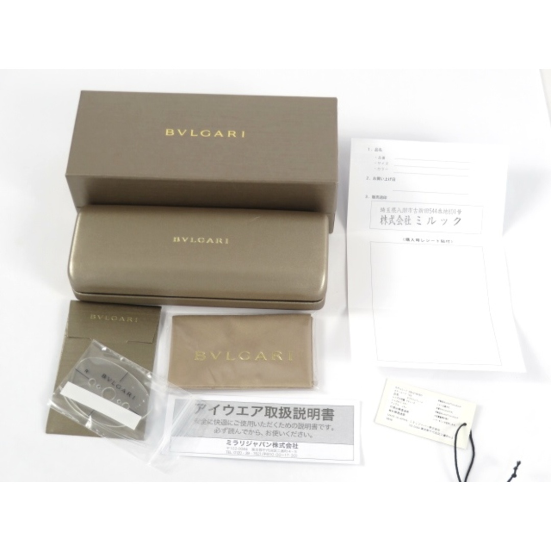 BVLGARI(ブルガリ)の■未使用■　ブルガリ 眼鏡 メガネ ラインストーン ダイヤモンド オニキス 2185BD 【A68338】箱 レディースのファッション小物(サングラス/メガネ)の商品写真