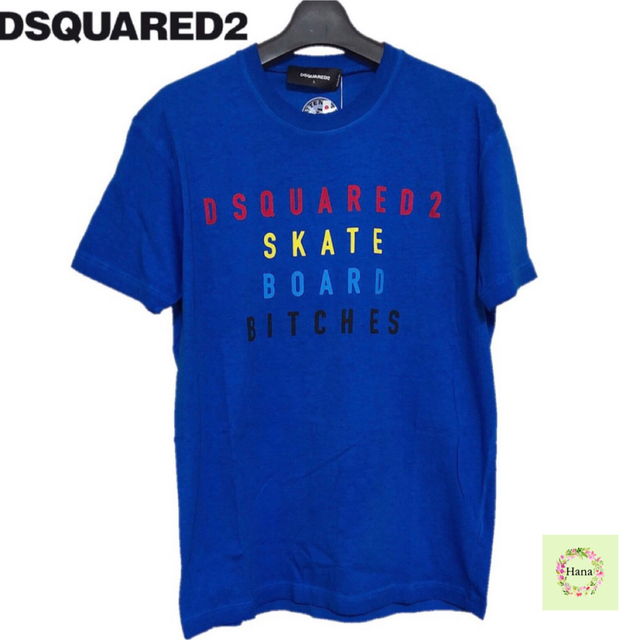 【新品】DSQUARED2 ディースクエアード プリント Ｔシャツ ブルー Ｌ