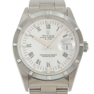 ロレックス(ROLEX)の【本物保証】 新品同様 ロレックス ROLEX オイスターパーペチュアル デイト メンズ 自動巻き 腕時計 白文字盤 15210 T番 2023/01 OH済(腕時計(アナログ))