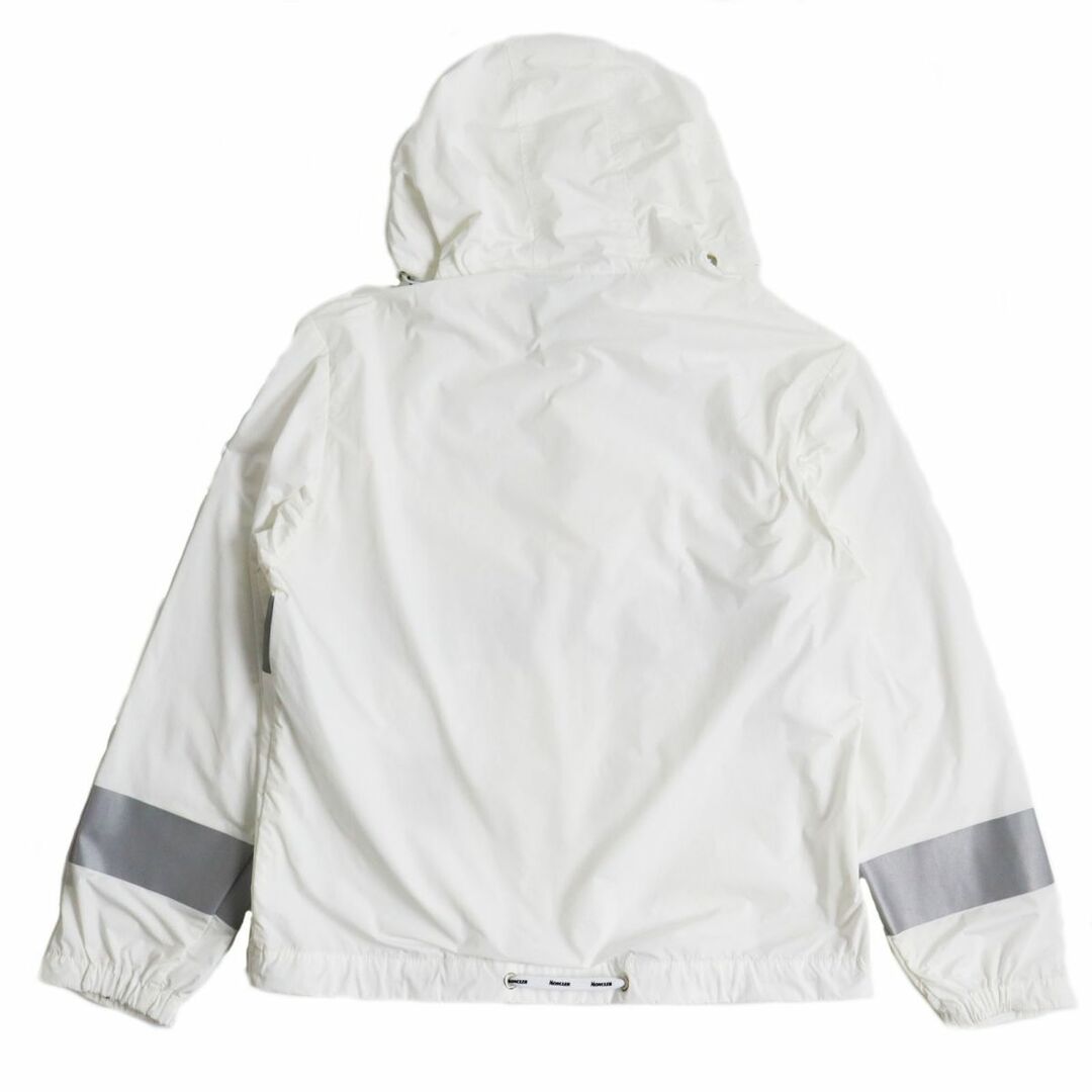 美品●2019年製 MONCLER モンクレール ADOUR ロゴワッペン付き ジップアップパーカー/ウインドブレーカー ホワイト×シルバー 2 正規品 q08-st30221-693