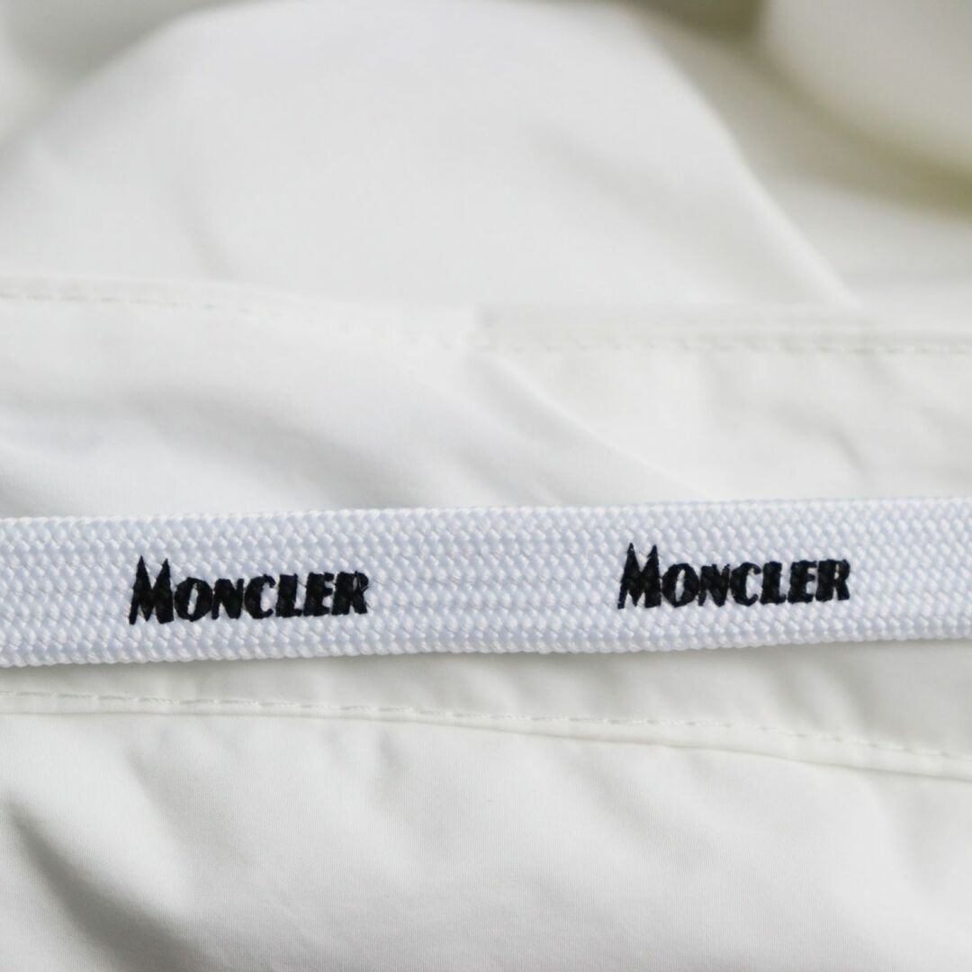 美品●2019年製 MONCLER モンクレール ADOUR ロゴワッペン付き ジップアップパーカー/ウインドブレーカー ホワイト×シルバー 2 正規品 q08-st30221-693