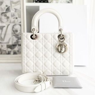 ディオール(Christian Dior) ハンドバッグ(レディース)(ホワイト/白色