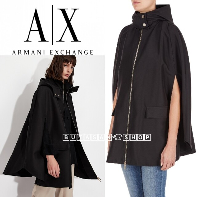 ジャケット/アウター美品  armani exchange ケープ ポンチョ ドルマン 袖 スリット