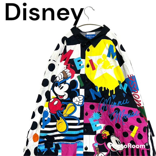 Disney(ディズニー)のDisney★ビッグシルエット ミッキー ミニー 総柄シャツ 派手 大きいサイズ メンズのトップス(シャツ)の商品写真