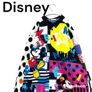 ディズニー(Disney)のDisney★ビッグシルエット ミッキー ミニー 総柄シャツ 派手 大きいサイズ(シャツ)