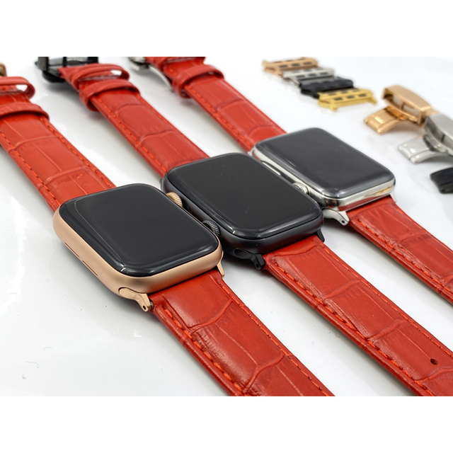 Apple Watch(アップルウォッチ)のアップルウォッチ用　本革　クロコダイルベルト Dバックル付き メンズの時計(レザーベルト)の商品写真