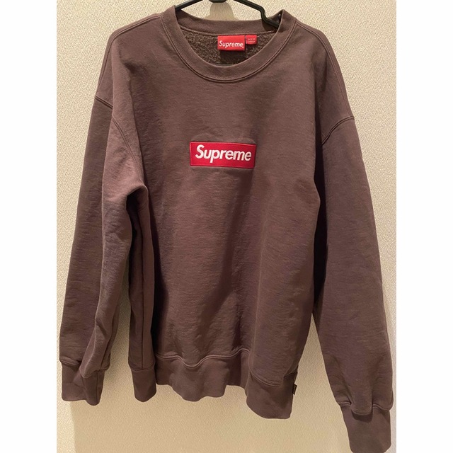 Supreme Box Logo Crewneck ブラウン Lサイズ