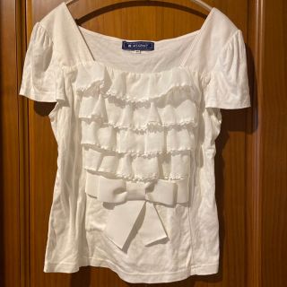 エムズグレイシー(M'S GRACY)のエムズグレイシーフリル&リボン付きTシャツ(Tシャツ(半袖/袖なし))