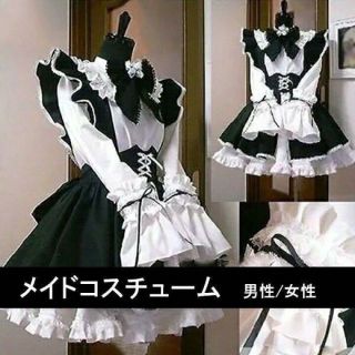 30 メイド服 コスプレ ゴシック セット ワンピース 5点　xl(衣装一式)