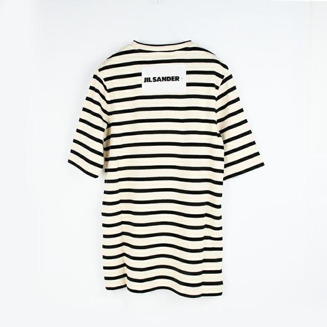 Tシャツ(半袖/袖なし)JIL SANDER ジルサンダー ボーダーTシャツ  J40GC0111 J46497 080 イタリア正規品 新品 オフホワイトボーダー