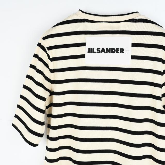 JIL SANDER ジルサンダー ボーダーTシャツ  J40GC0111 J46497 080 イタリア正規品 新品 オフホワイトボーダー