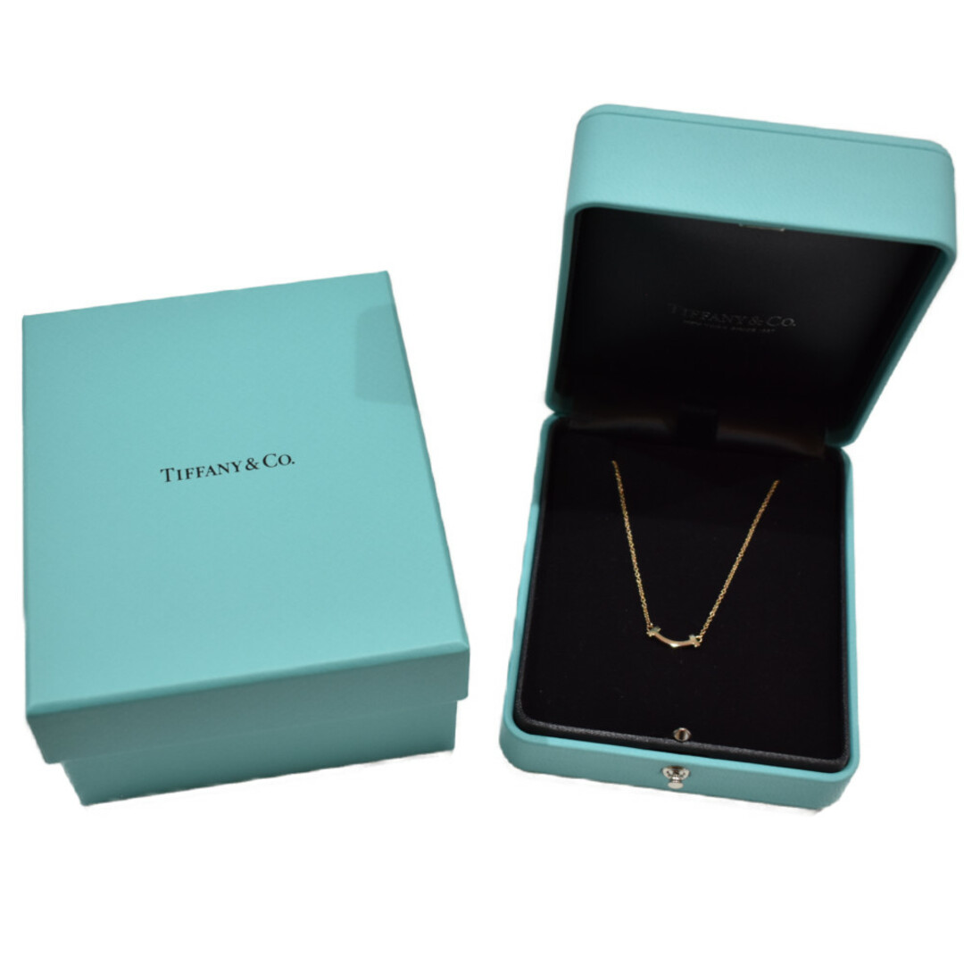 【箱あり】TIFFANY＆Co.　Tスマイル ミニネックレス　Au750　K18　PG　ピンクゴールド　約2.3g　ネックレス　アクセサリー　ブランドジュエリー　シンプル　レディース　ギフト　プレゼント包装可　　松山久万ノ台店