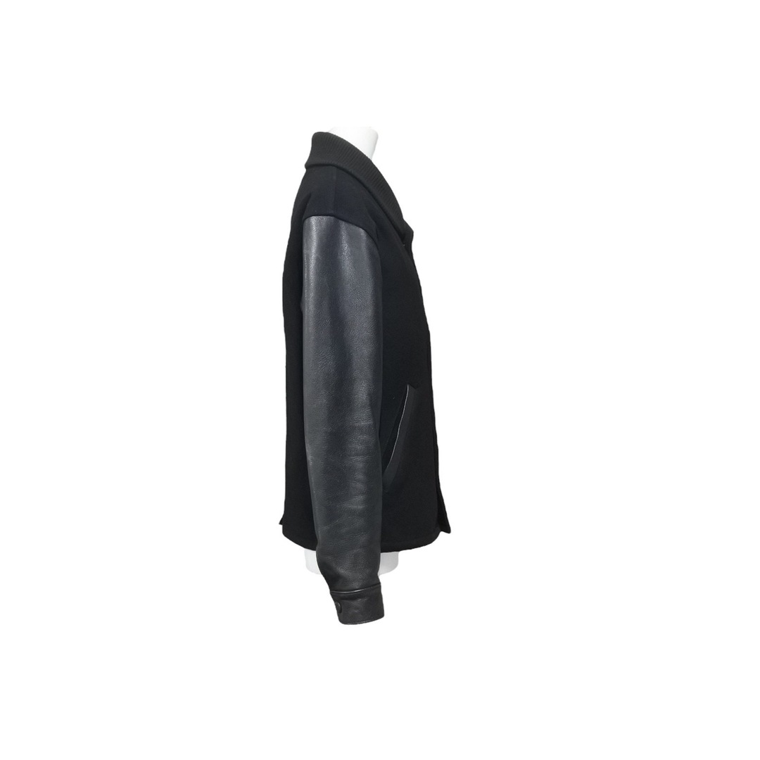 ORIJINALFAKE オリジナルフェイク スタジアムジャンパー ジャケット ポリエステル レザー ブラック サイズ1 美品 中古 47673 メンズのジャケット/アウター(その他)の商品写真
