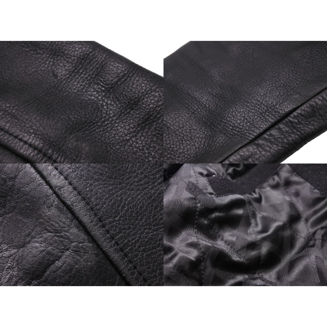 ORIJINALFAKE オリジナルフェイク スタジアムジャンパー ジャケット ポリエステル レザー ブラック サイズ1 美品  47673 7