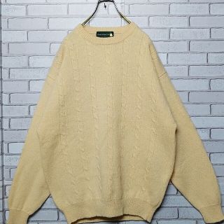 【未使用品】ケーブル編み　セーター　ニット　ウール　90s 小杉産業 ビンテージ(ニット/セーター)