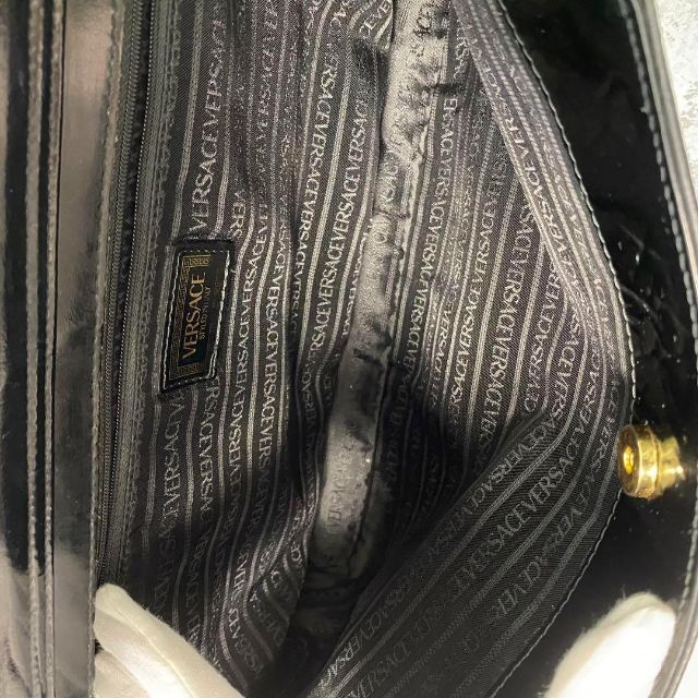 VERSACE ヴェルサーチ ハンドバッグ レザー 本革 ブラック ゴールド金具