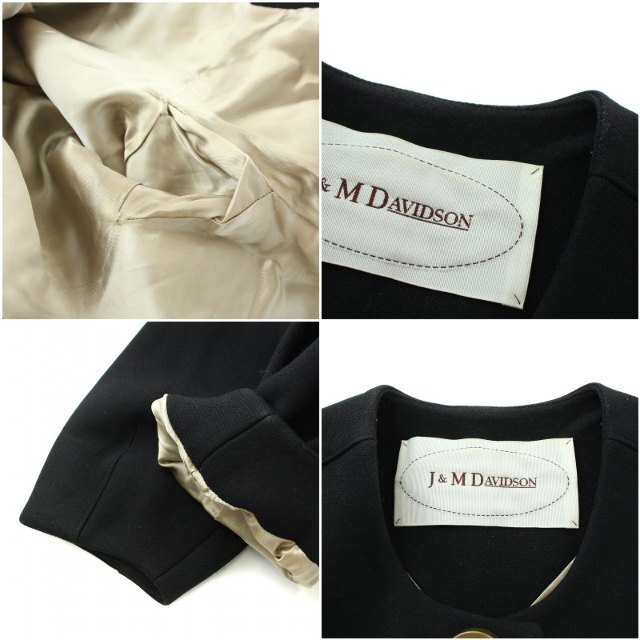 J&M DAVIDSON(ジェイアンドエムデヴィッドソン)のジェイ&エムデヴィッドソン ノーカラーコート アウター ミドル丈 8 S 黒 レディースのジャケット/アウター(その他)の商品写真