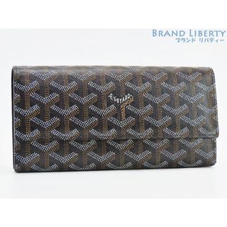 ゴヤール(GOYARD)の美品ゴヤールヴァレンヌ二つ折り長財布ブラックイエローPVCレザー(財布)