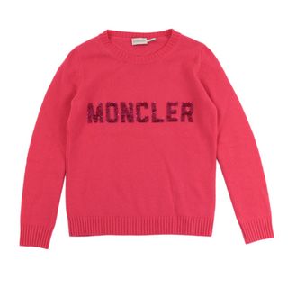 モンクレール(MONCLER)の美品 モンクレール 19年 MAGLIONE スパンコールロゴニット セーター レディース ピンク XS カシミヤ混 MONCLER(ニット/セーター)