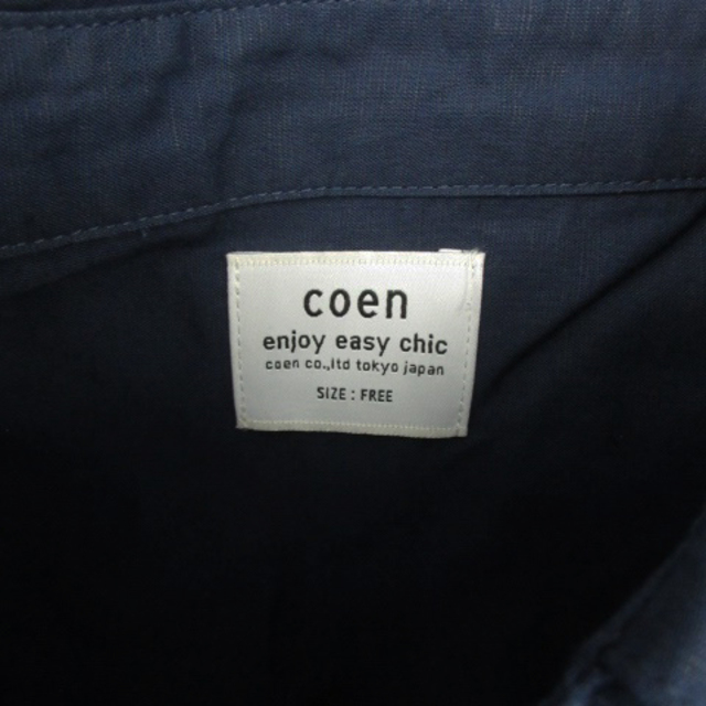 coen(コーエン)のコーエン coen カジュアルシャツ 長袖 リネン混 F ネイビー 紺 メンズのトップス(シャツ)の商品写真