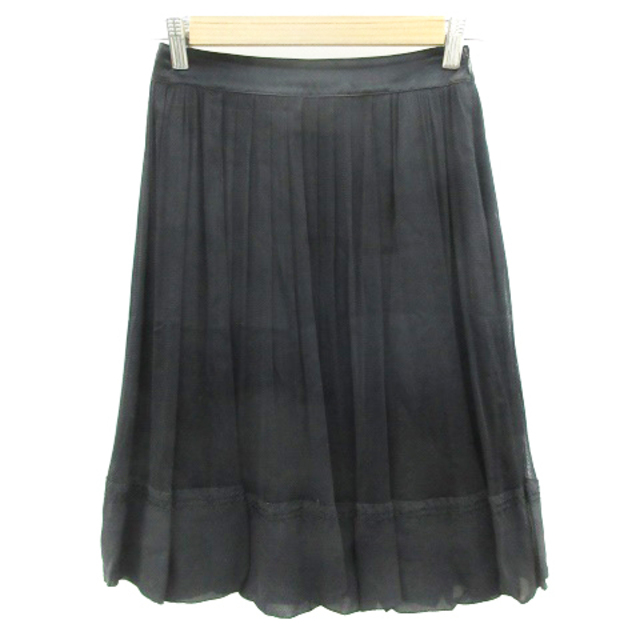 BRAHMIN(ブラーミン)のブラーミン BRAHMIN フレアスカート ひざ丈 シルク 36 ブラック 黒 レディースのスカート(ひざ丈スカート)の商品写真