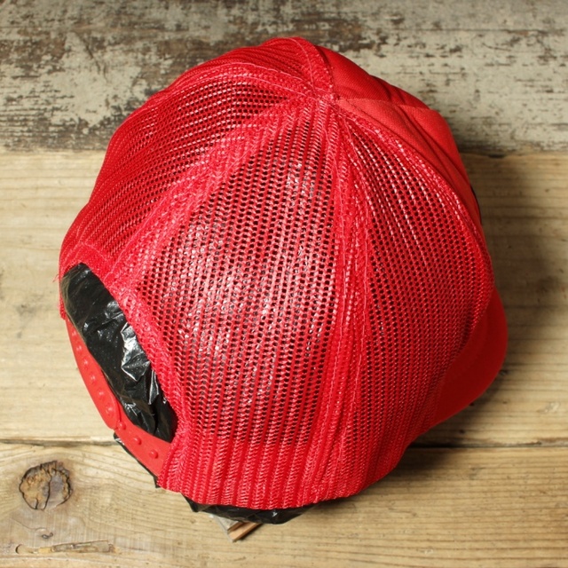 USA ヘラジカ 立体ワッペン メッシュ キャップ 帽子 レッド 赤 ss93