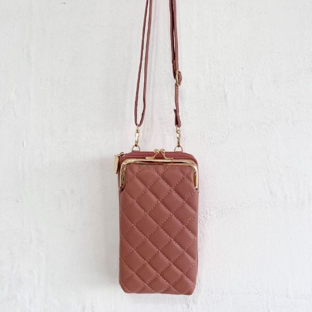 【新品】スマホショルダー・ポーチ バッグ 財布 斜め掛け 2WAY ピンク レディースのバッグ(ショルダーバッグ)の商品写真