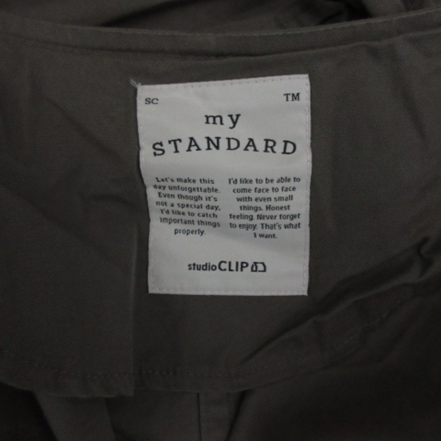 STUDIO CLIP(スタディオクリップ)のスタディオクリップ スプリングコート ノーカラーコート ロング丈 M カーキ レディースのジャケット/アウター(スプリングコート)の商品写真