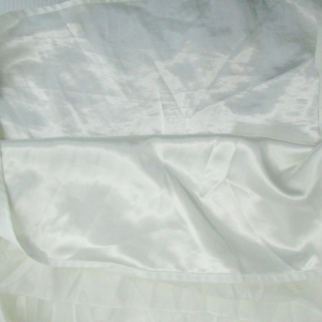 ROPE’(ロペ)のロペ ROPE フレアスカート ひざ丈 シルク混 36 白 ホワイト レディースのスカート(ひざ丈スカート)の商品写真
