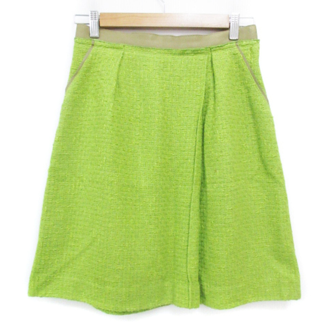 MACKINTOSH PHILOSOPHY(マッキントッシュフィロソフィー)のマッキントッシュフィロソフィー ツイードスカート ひざ丈 38 黄緑 /FF9 レディースのスカート(ひざ丈スカート)の商品写真