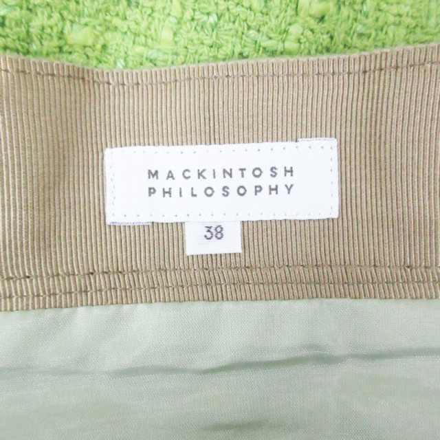 MACKINTOSH PHILOSOPHY(マッキントッシュフィロソフィー)のマッキントッシュフィロソフィー ツイードスカート ひざ丈 38 黄緑 /FF9 レディースのスカート(ひざ丈スカート)の商品写真