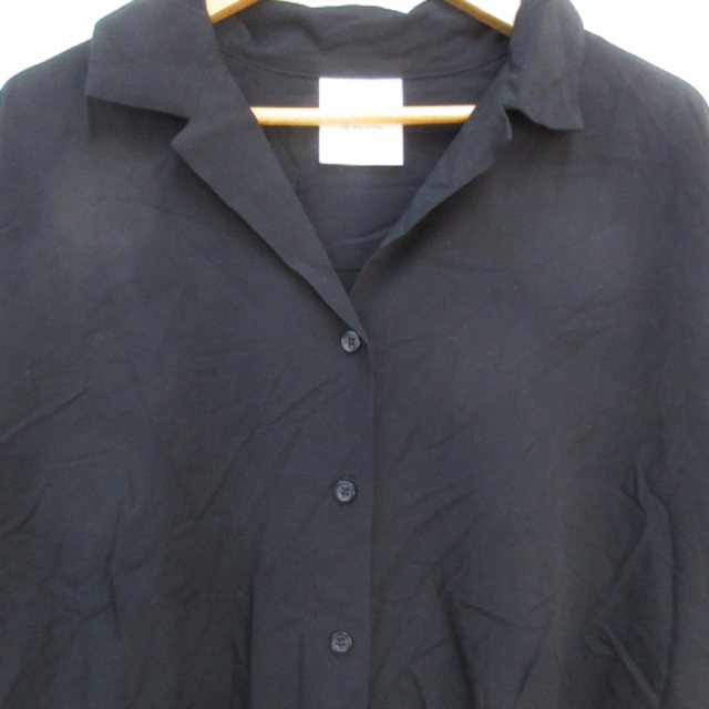 Ray BEAMS(レイビームス)のレイビームス シャツ ブラウス 半袖 オープンカラー 無地 F 黒 /FF42 レディースのトップス(シャツ/ブラウス(半袖/袖なし))の商品写真