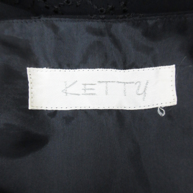 ketty(ケティ)のケティ フレアワンピース ひざ丈 ノースリーブ Uネック M 黒 /FF11 レディースのワンピース(ひざ丈ワンピース)の商品写真