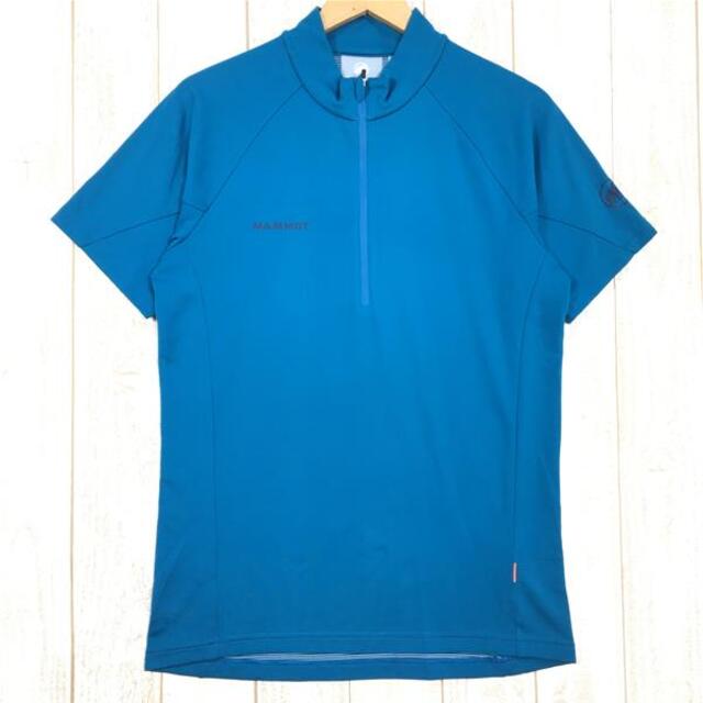 MENs L  マムート アジリティ ハーフ ジップ Tシャツ Aegility Half Zip T-Shirt ジップネック ショートスリーブ シャツ MAMMUT 1017-01750 ブルー系