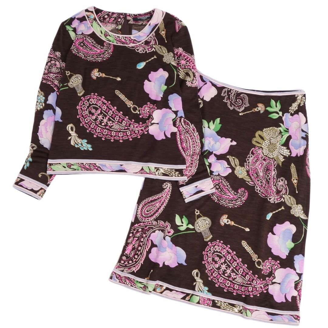 おしゃれ 美品 LEONARD LEONARD Aライン 総 レオナール 花 ロング