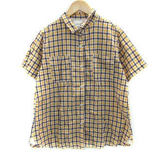 コンバース(CONVERSE)のコンバース カジュアルシャツ 半袖 ギンガムチェック柄 リネン混 3L(シャツ)