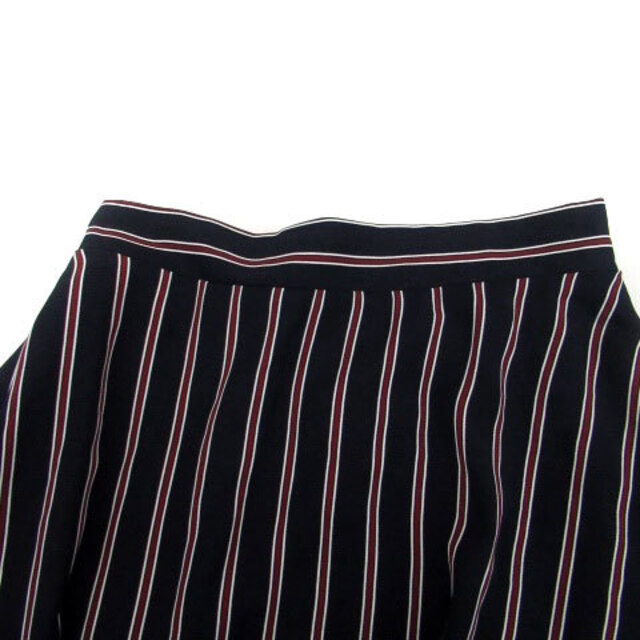 URBAN RESEARCH(アーバンリサーチ)のアーバンリサーチ フレアスカート ミモレ丈 ストライプ柄 F 紺 ネイビー 赤 レディースのスカート(ひざ丈スカート)の商品写真