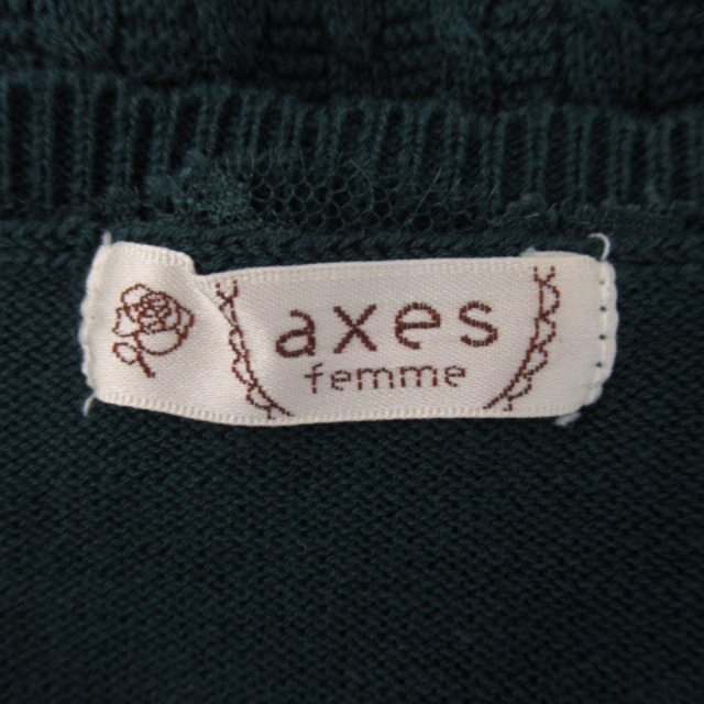 axes femme(アクシーズファム)のアクシーズファム カーディガン ミドル丈 ラウンドネック レース 花モチーフ M レディースのトップス(カーディガン)の商品写真