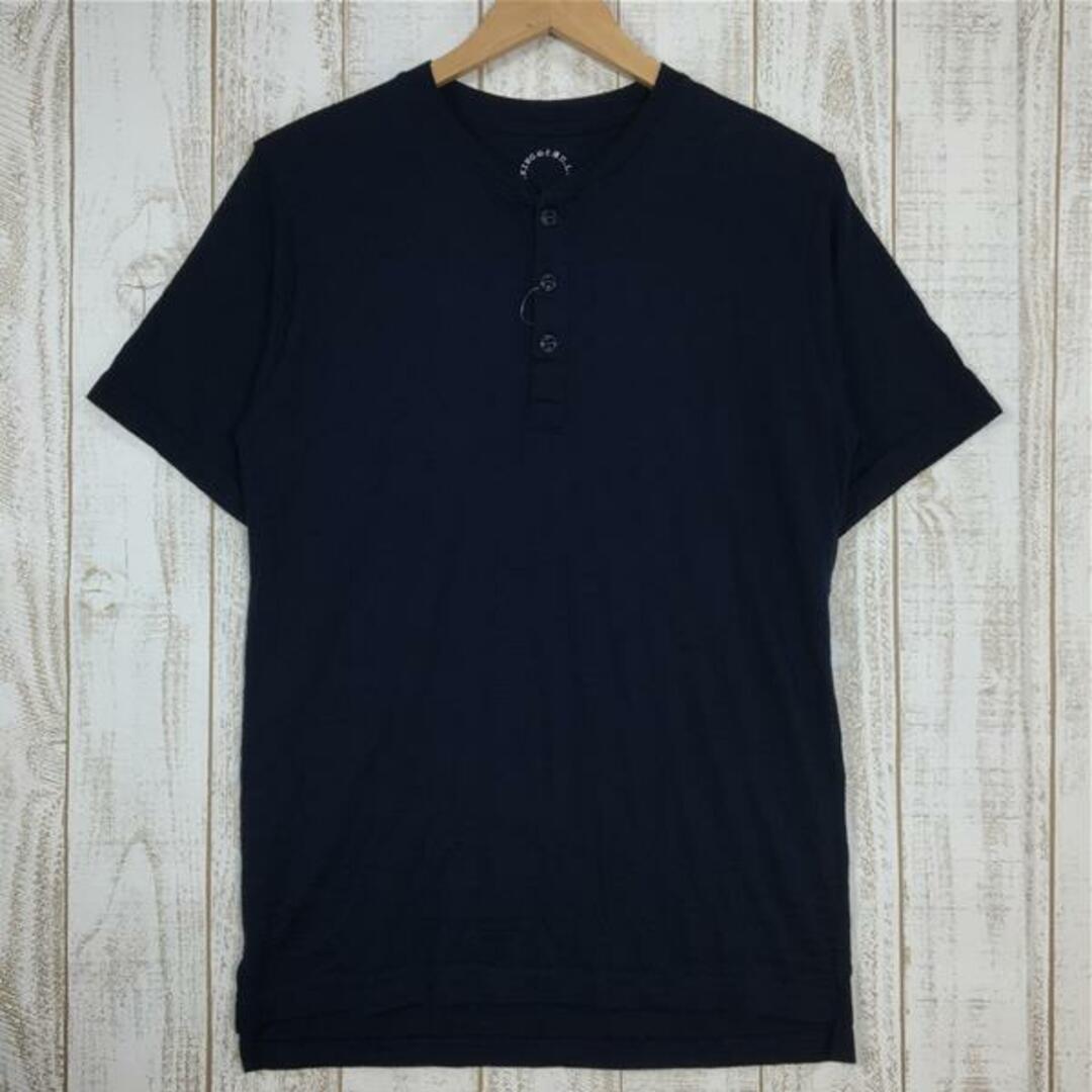 UNISEX M  山と道 メリノ ヘンリー Tシャツ Merino Henry T-Shirt メリノウール 生産終了モデル 入手困難 YAMATOMICHI ネイビー系