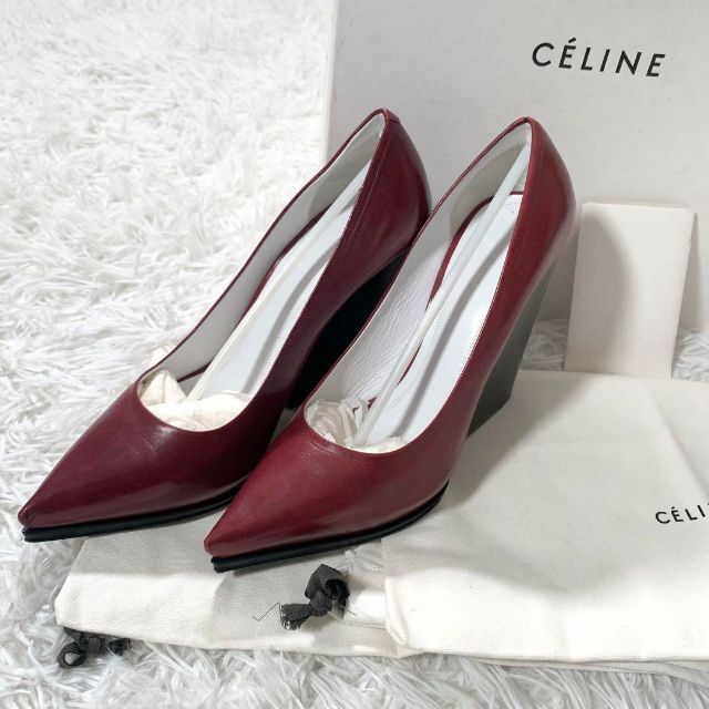 CELINE フィービー期 チャンキーヒール パンプス ボルドー セリーヌ