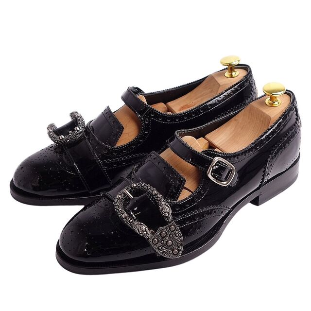 未使用 グッチ GUCCI レザーシューズ エナメルレザー メダリオン BEE刺繍 革靴 メンズ イタリア製 6(25cm相当) ブラック 未使用 グッチ GUCCI レザーシューズ エナメルレザー メダリオン BEE刺繍 革靴 メンズ イタリア製 6(25cm相当) ブラック