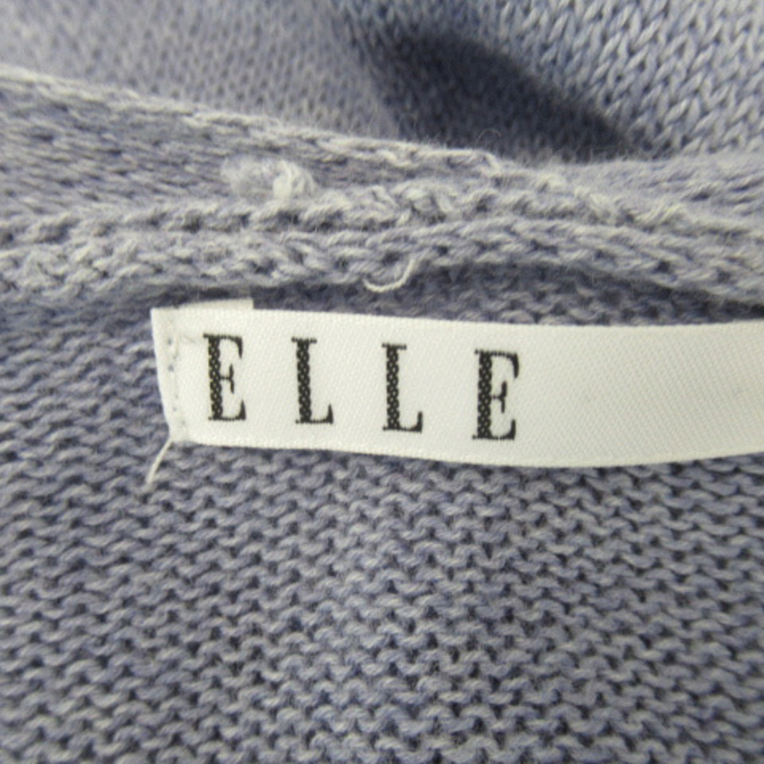 ELLE(エル)のエル ELLE カーディガン ロング丈 前開き 無地 38 青 ブルー レディースのトップス(カーディガン)の商品写真