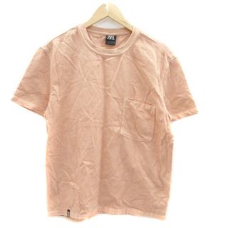 ザラ(ZARA)のザラ ZARA Tシャツ カットソー クルーネック 半袖 無地 S オレンジ(Tシャツ/カットソー(半袖/袖なし))