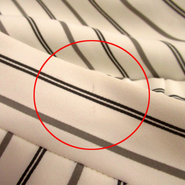 UNTITLED(アンタイトル)のアンタイトル スカーチョ ガウチョパンツ 七分丈 ストライプ柄 2 ホワイト 白 レディースのパンツ(その他)の商品写真