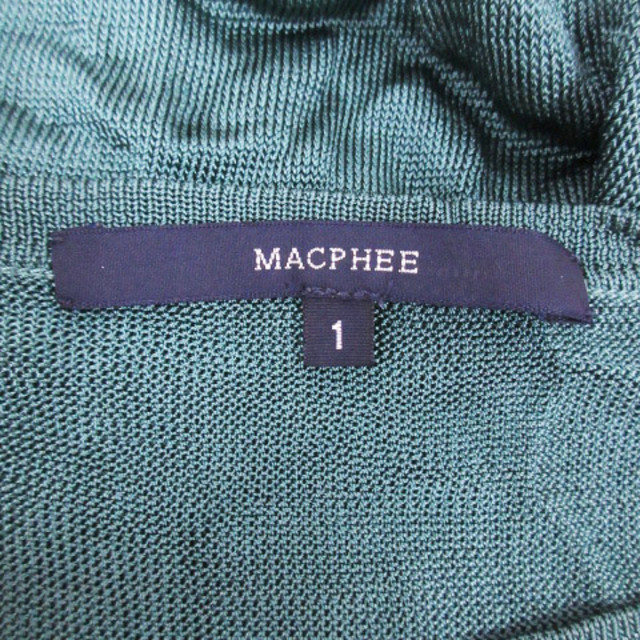 MACPHEE(マカフィー)のマカフィー トゥモローランド カットソー 半袖 シースルー 1 緑 /FF32 レディースのトップス(カットソー(半袖/袖なし))の商品写真