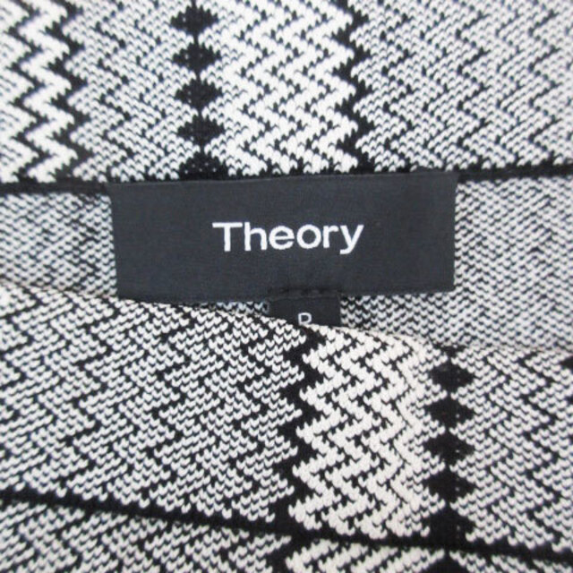 theory(セオリー)のセオリー ニットスカート タイトスカート ミニ丈 総柄 P 白 黒 /FF45 レディースのスカート(ミニスカート)の商品写真