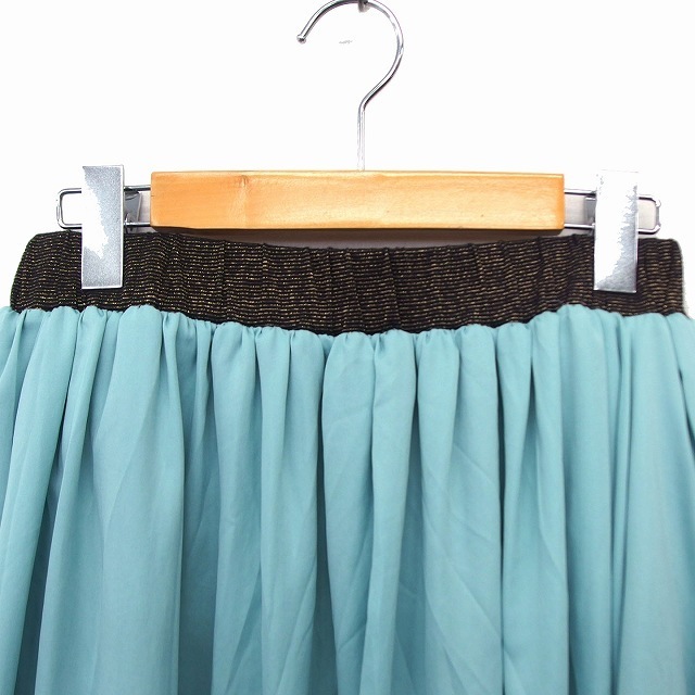 リヴィジテーション スカート フレア ひざ丈 リバーシブル 透け感 ギャザー レディースのスカート(ひざ丈スカート)の商品写真