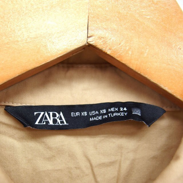 ZARA(ザラ)のザラ ZARA ワイド シャツ ブラウス 五分袖 無地 コットン 綿 ベージュ レディースのトップス(その他)の商品写真